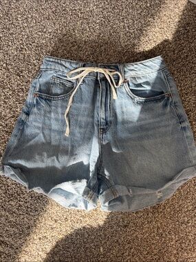 Rewash Light Blue Drawstring Denim Shorts